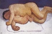 Paula Modersohn-Becker Mother and son leaned oil painting reproduction